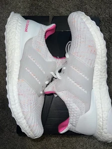 New Adidas Ultraboost 4.0 DNA Running Shoes White Pink Women’s 9.5 H03257 - Picture 1 of 9