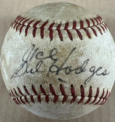 Gil Hodges Sweet Spot + Yogi Berra Signed Game Used Baseball JSA Certified! LOA - Image 1 of 4