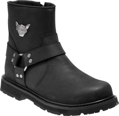 Botas de motocicleta Harley-Davidson Rambert de cuero negro de 7 pulgadas para hombre D93491 Foto 1 de 4