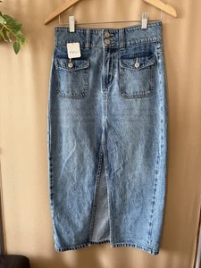 Neu mit Etikett Free People WE.THE.FREE Denim-Midirock Damengröße 24 - Bild 1 von 11