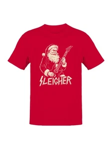Santa Rock Sleigher Graphic Men's T-shirt - Picture 1 of 9