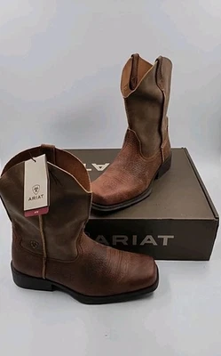 Botas de Vaquero Ariat Rambler Cuero Marrón Punta Cuadrada EE. UU. PARA HOMBRES TALLA 12 - Foto 1 de 4