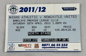 EFB 2012 04/28 Wigan Athletic v Newcastle United Football (Soccer) Ticket - Picture 1 of 2