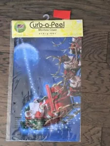 Neu - Curb-a-Peel Magnet Briefkasten Abdeckung Stoff - Fliegender Weihnachtsmann - Bild 1 von 2