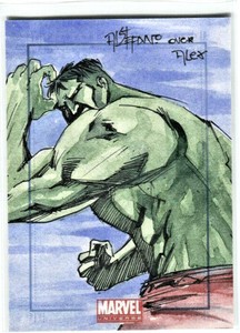 2014 RITTENHOUSE * MARVEL UNIVERSE * SKETCHAFEX 1/1 SKETCH CARD  * THE HULK *