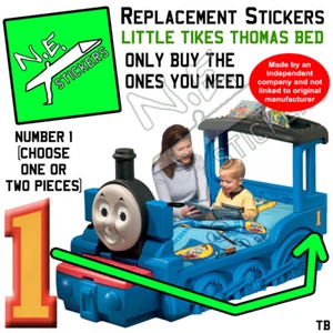 Replacement Number 1 stickers SIZED TO FIT Little Tikes Thomas Tank Engine Bed - Picture 1 of 12