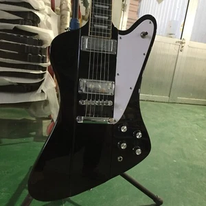 Mini HH Pickup Firebird Electric Guitar 6 String White Pickguard 22 Fret - Picture 1 of 8