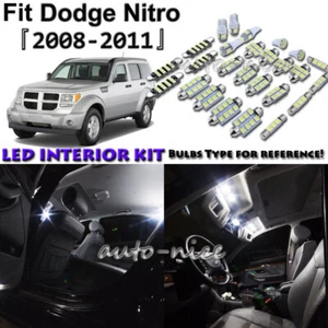 10x White LED Interior Lights Package Kit For 2008 2009 2010 2011 Dodge Nitro - Picture 1 of 10