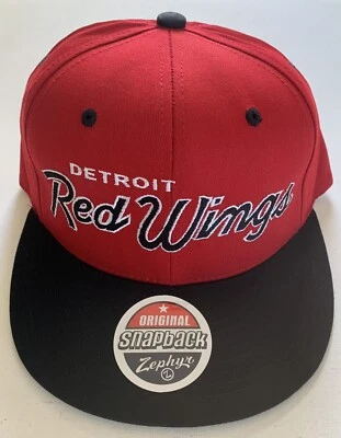 Detroit Red Wings Auténtico Nuevo Script Snapback Gorra Zephyr NHL Foto 1 de 4