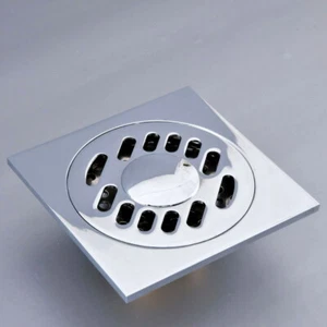 Azulejo de cromo pulido Insertar piso cuadrado Rejillas de desecho Ducha de baño Drenaje - Imagen 1 de 7