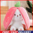 Soft Carrot Bag Toys Cartoon Cute Funny Bunny Dolls(25cm Strawberry)