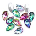 20Pcs Faceted Colorful Crystal Teardrop Charms Pendant Beads 13x22mm DIY Jewelry