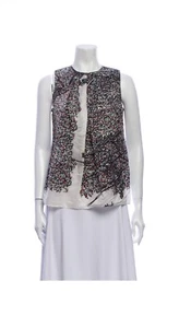 pre-loved authentic BALENCIAGA size 36 silk blend sleeveless blouse w/pleating - Picture 1 of 12