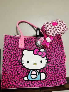 Hello Kitty Sanrio Travel Tote & Crossbody Bag with Luggage Tag 3 Piece Set NWT - Picture 1 of 8