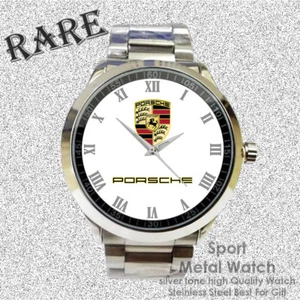 Rare Men Porsche logo Stainless Sport Metal Watch - Picture 1 of 2