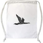 'Flying Patterned Bird' Drawstring Gym Bag / Sack (DB00029759)