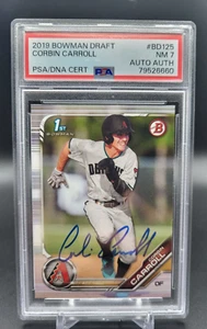 2019 Bowman Corbin Carroll RC Rookie Autograph Full Name Auto Auth PSA 7 - Bild 1 von 2