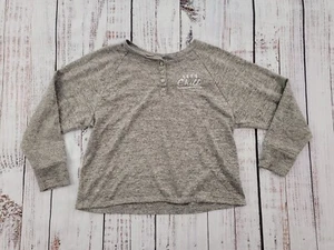 Justice Let's Chill Long Sleeve Henley Sleep Shirt Girl's Size 12 - Picture 1 of 9