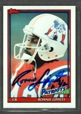 1991 Topps #622 Ronnie Lippett New England Patriots Football Signed Autograph - Image 1 of 2