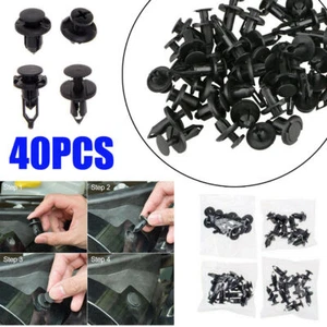 40x Retenedor de remache de parachoques de carrocería de automóvil Moldeo Pin de empuje Clip Recorte Accesorios Herramienta - Imagen 1 de 16