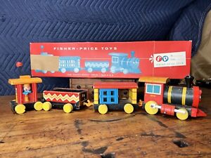Z128 Vintage Fisher Price Huffy Puffy Train Pull Toy - 1955- 1955 WITH THE BOX