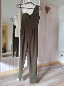 Jumpsuit  khaki Damen one shoulder Ausschnitt Dalia S 10  - Bild 1 von 19