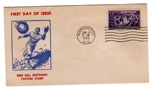#855 Baseball Centennial 1939 Washington DC FDC - Planty #56 - Picture 1 of 2