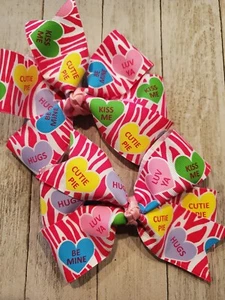 Adorable Valentine's Day Bows Candy Hearts Bows Valentine's Bows - Picture 1 of 1
