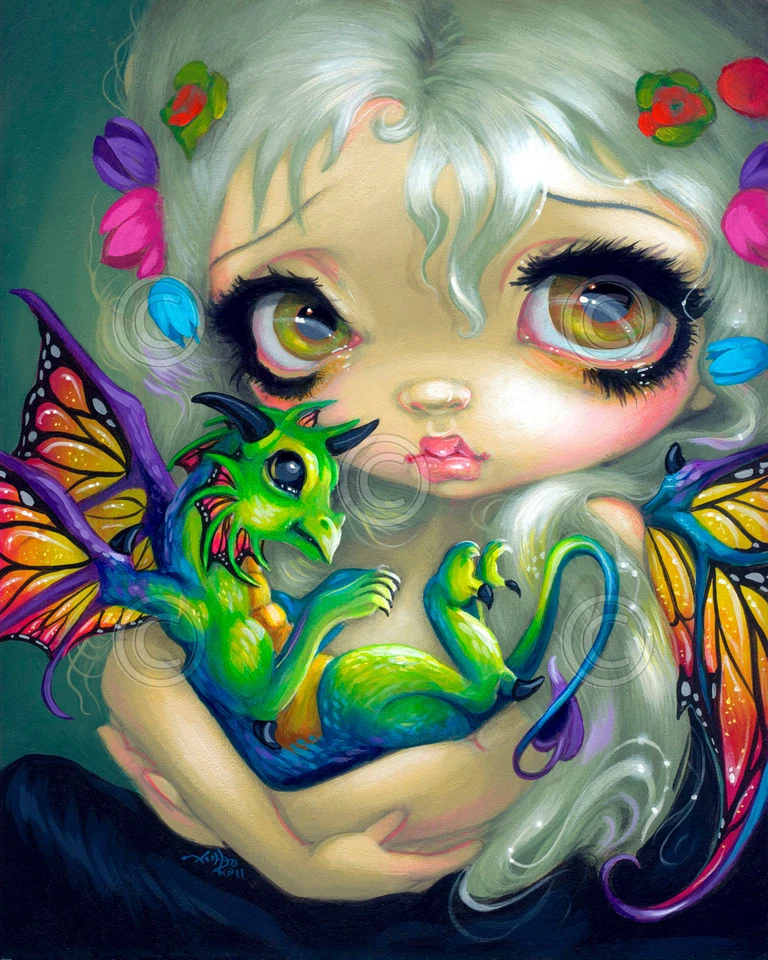 IMPRESIÓN ARTÍSTICA - Darling Dragonling IV por Jasmine Becket-Griffith Póster gótico 11x14 Foto 1 de 1