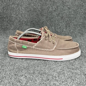 Sanuk Lite Bootsschuhe Herren Größe 13 Hellbraun Canvas Niedrig Spitze Leger Komfort Turnschuhe - Bild 1 von 12