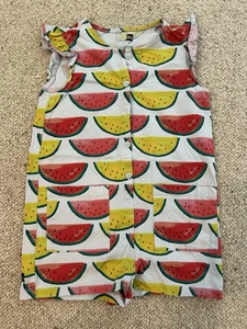 Tea Collection Girls Watermelon Romper Size 6 - Picture 1 of 3