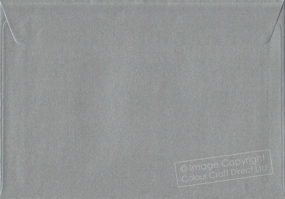COLOUR CRAFT DIRECT Metallic Silver C5 Envelopes - 162 mm x 229 mm Self Seal A5 Colour Envelope