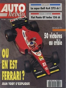 AUTO HEBDO n°897 08/09/1993 FIAT PUNTO GT VW GOLF 4x4 275cv - Imagen 1 de 1