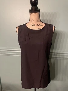 Chanel Boutique Damen schwarz Seide Tank Top Shirt Bluse Größe 40 mit goldenen Knöpfen - Bild 1 von 12