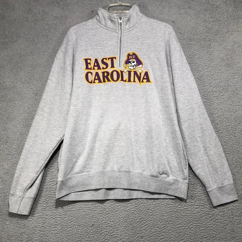 ECU Pirates 1/4 Zip Pullover Sweatshirt Men's Size 2XL XXL Gear For Sports Gray Cover