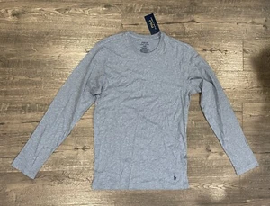 New Mens Polo Ralph Lauren Enzyme Washed Crew T Shirt Heather Grey/Blue Small - Picture 1 of 7
