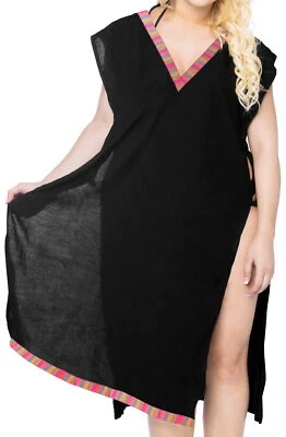 LA LEELA Women's Bathing Suit Beach Swimwear Swimsuit Cover up US 8-14 Black_C5 - Изображение 1 из 3