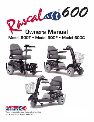OWNER'S MANUAL - Rascal Scooter 600 - Image 1 of 4