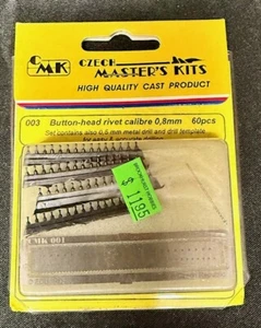 CMK 003 1:35 Button-Head Rivets 0,8mm x 60 & 0,5mm Drill bit and Template - Picture 1 of 2