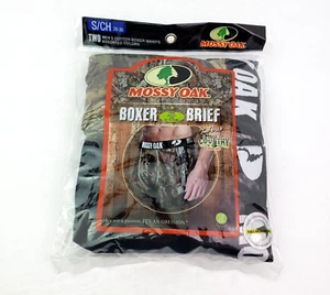 Mossy Oak Break Up Country Mens Size S 28-30 Camo Boxer Brief Underwear 2Pk - Picture 1 of 2