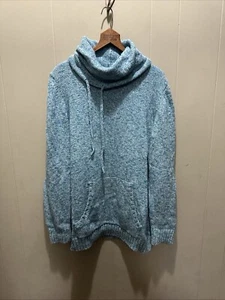 L.L. Suéter Pullover Bean Invierno Tejido Capucha Cuello Verde Azulado Blanco Para Mujer’s Talla XL - Imagen 1 de 8