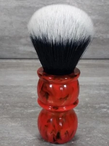 Yaqi 24mm red marble shaving brush tuxedo brush shave R1735-24 - Picture 1 of 8