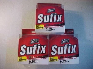 3 NEUE SUFIX ELITE MONOFILE ANGELSCHNUR 330 YARDS KLAR 6LBS TEST 990YARDS - Bild 1 von 3