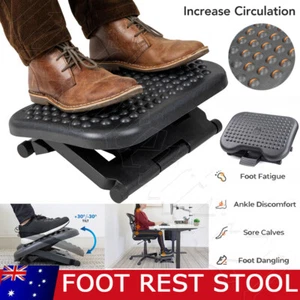 desk Foot Rest Stool Office Under Desk Angle Adjustable Footrest Massage Black - Picture 1 of 12