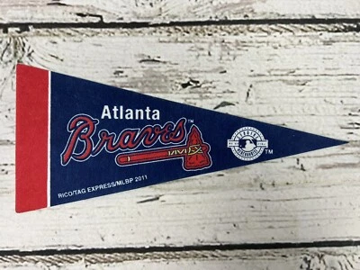 Atlanta Braves Miniature Pennant 2011 MLB Spell Out Logo Mini Flag Banner - 9" - Image 1 of 4