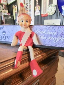 De Colección Christmas Pixie ELF BRONCEADO con SOMBRERO A RAYAS PIERNAS Flexibles/Móviles/Postables - Imagen 1 de 7