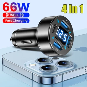4 Port USB Super Fast Car Charger Adapter For iPhone Samsung Android Cell Phone - Picture 1 of 19