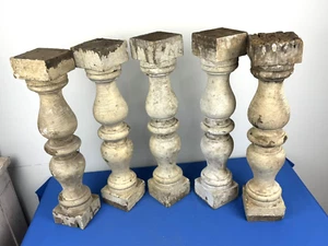 5 Veranda Baluster aus dem 19. Jahrhundert, 18,75 Zoll Höhe, 3,75 Zoll x 3,75 Zoll viktorianische architektonische Elemente - Bild 1 von 22