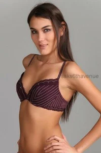 CHANTELLE 2992 Aubergine Purple COUTURE Push-Up Plunge Bra 34B - Made in France! - Picture 1 of 5