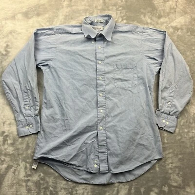 IZOD Dress Shirt Men Size Large 161/2 34/35 Blue Check 80's 2-Ply Pinpoint - Image 1 of 4